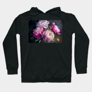 Watercolor Painting of Pink Peonies Hoodie